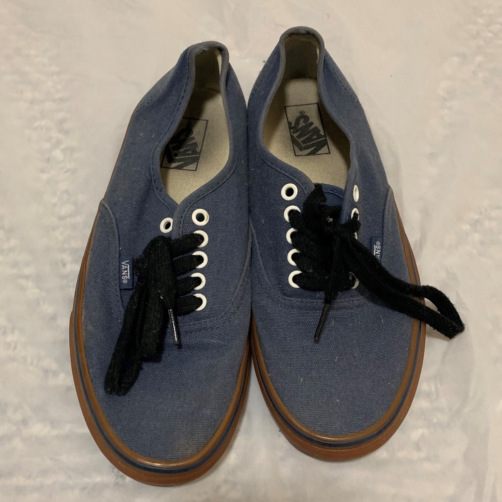 Vans Authentic Navy Blue w/Brown Sole Size10